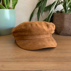 American Eagle Tan Suede Baker Boy Hat